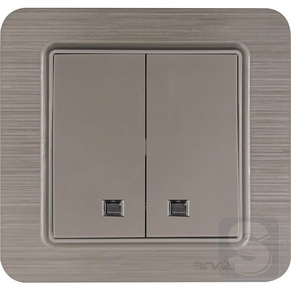 Выключатель двухклавишный с подсветкой Arvia Electric Lavin Медь (21 28 4010 203)